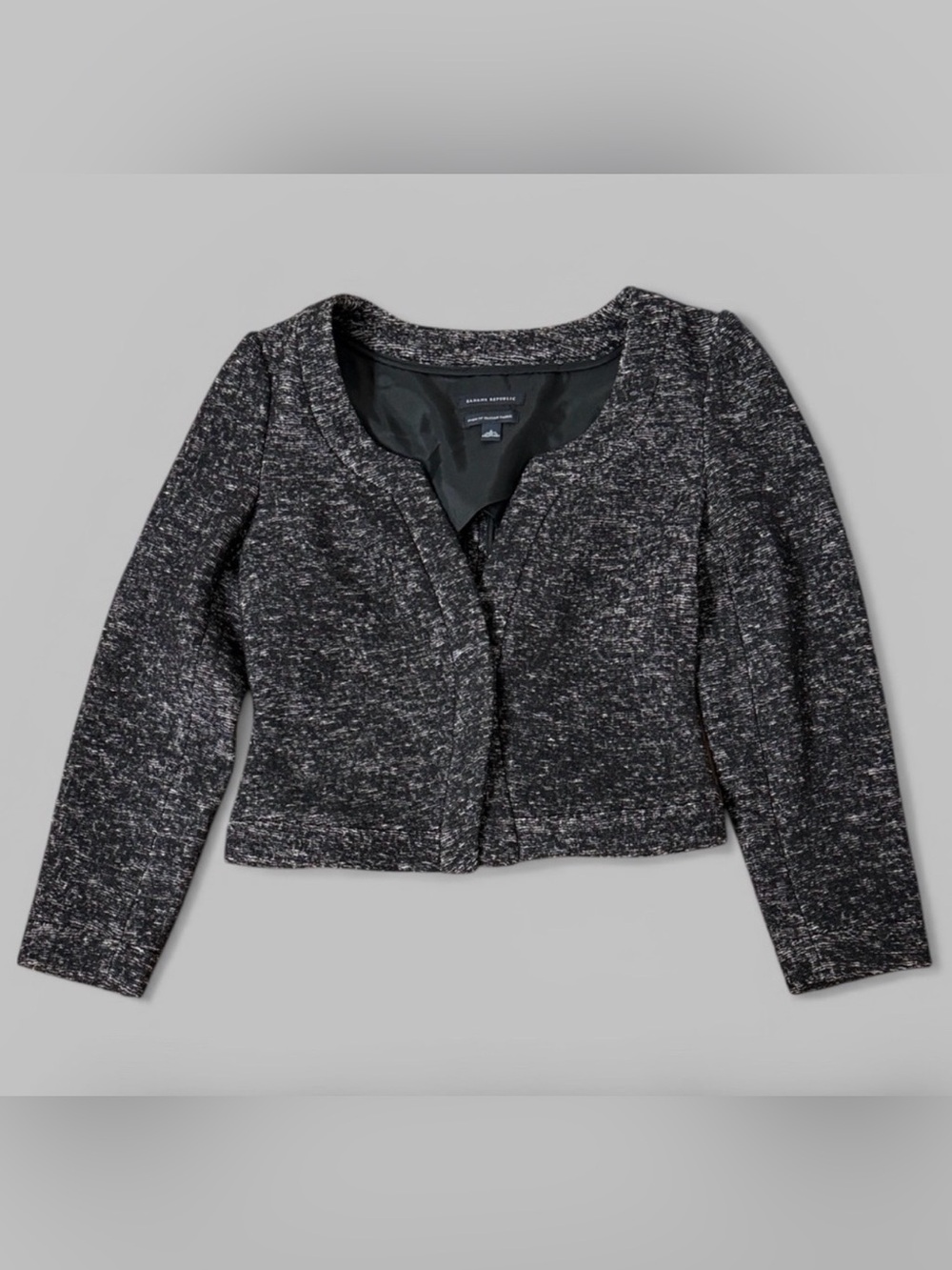 Banana Republic Black Tweed Boucle Wool Blend Blazer
